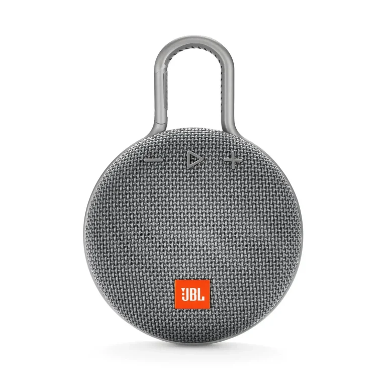 JBL Clip 3 Portable Bluetooth Speaker with Carabiner – Gray