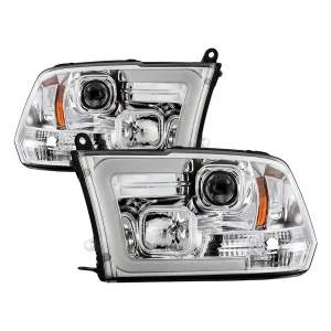 Spyder 09-16 Dodge Ram 1500 Ver 2 Proj Headlight – Light Bar Turn Signal – Chro – PRO-YD-DR09V2-SB-C