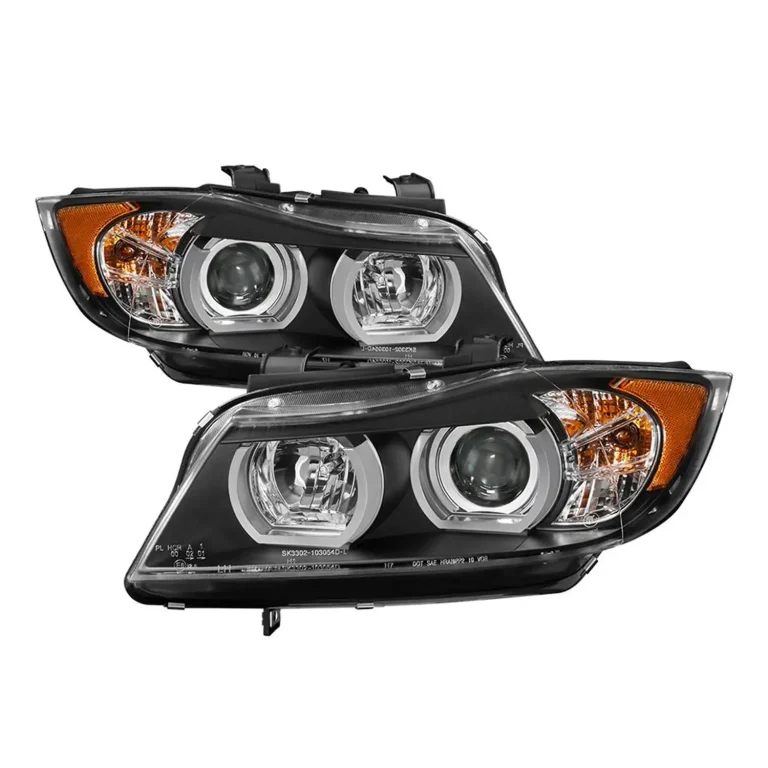 Spyder BMW E90 3-Series 06-08 4DR Headlights – Halogen Model Only – Black PRO